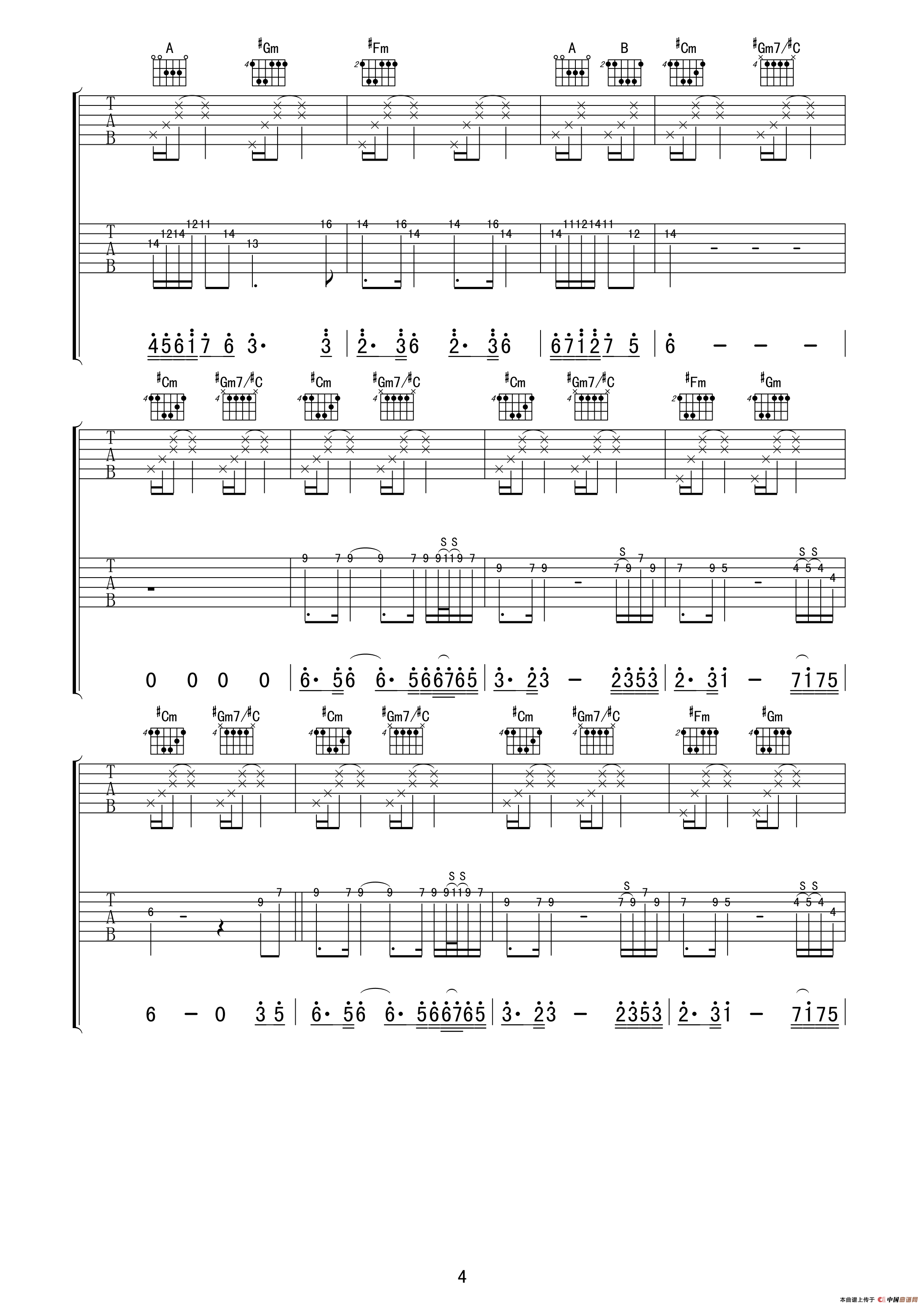 琵琶语(双吉他谱)4