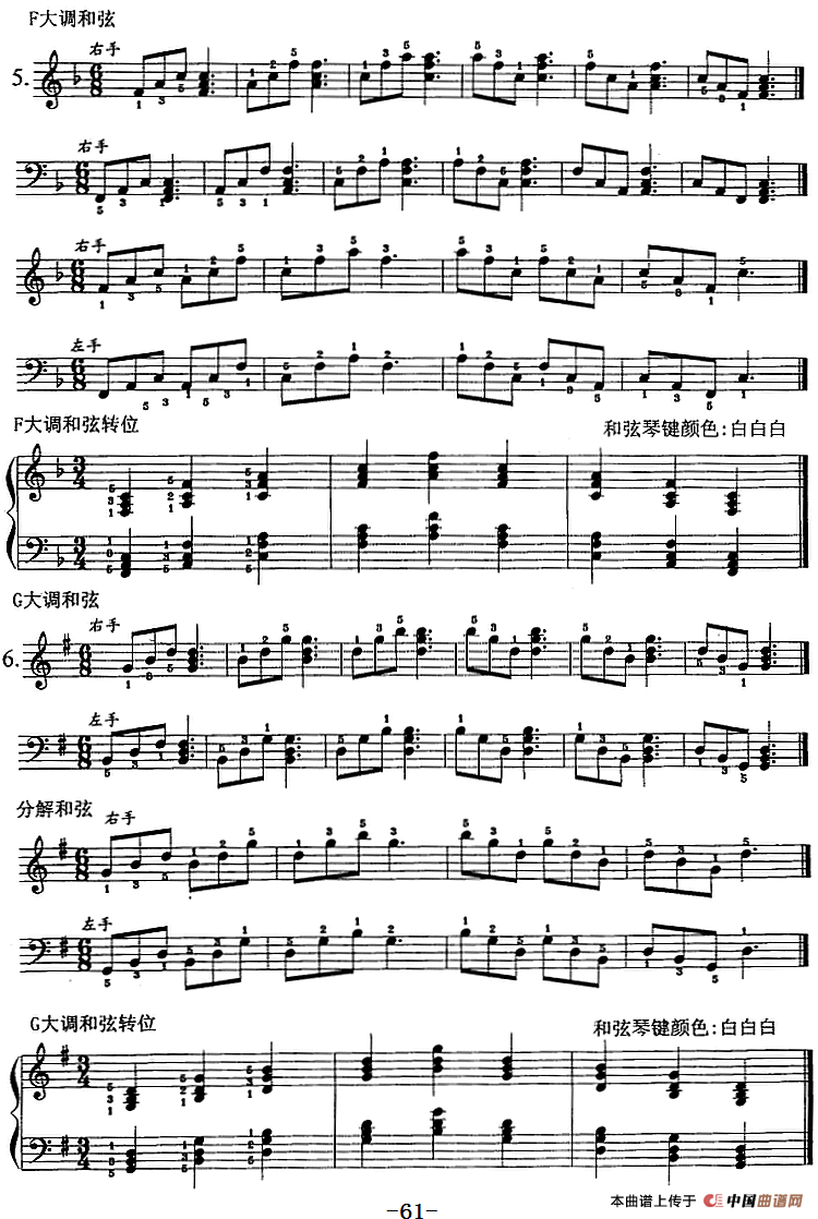 钢琴综合教程:第十课 七个白键大调和弦及其转位与分解(1)_原文件名:钢琴综合教程:第十课 七个白键大调和弦及其转位与分解3.png