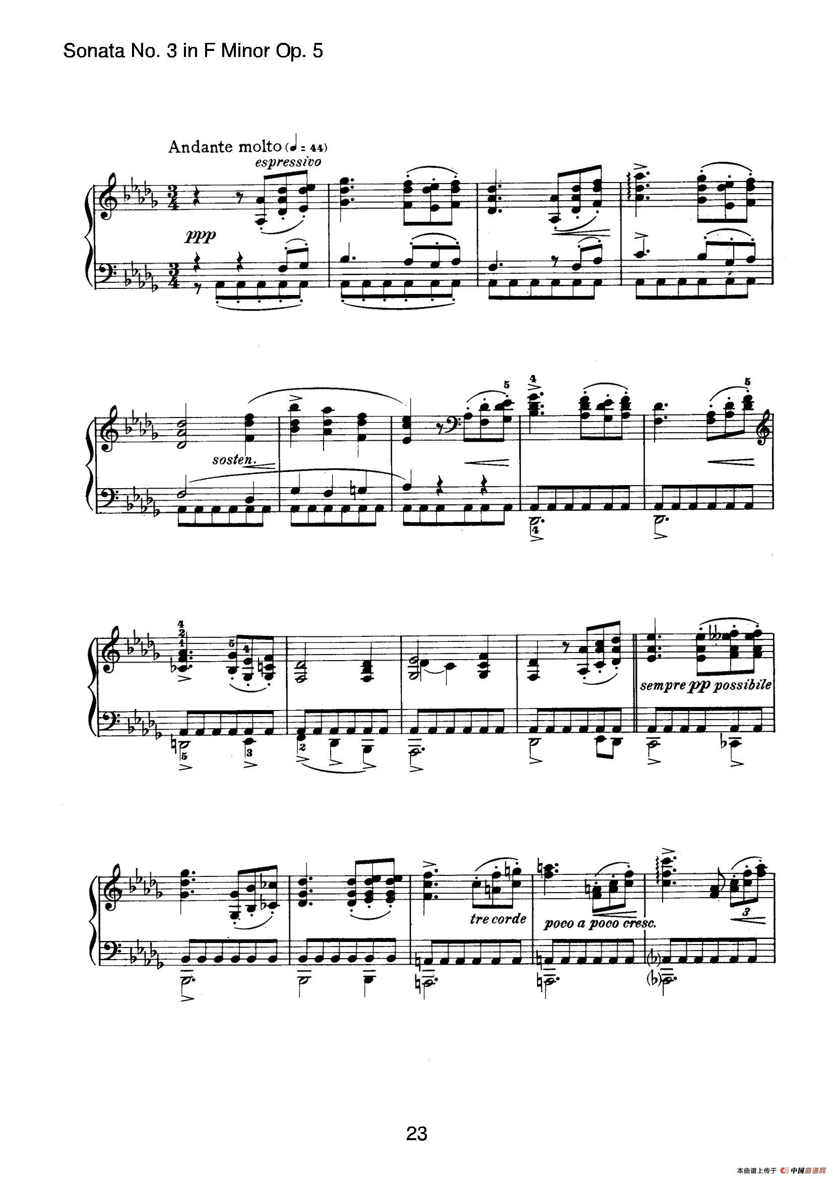 Piano Sonata No.3 in f Minor Op.5（f小调第三钢琴奏鸣曲）(1)_原文件名：023.jpg