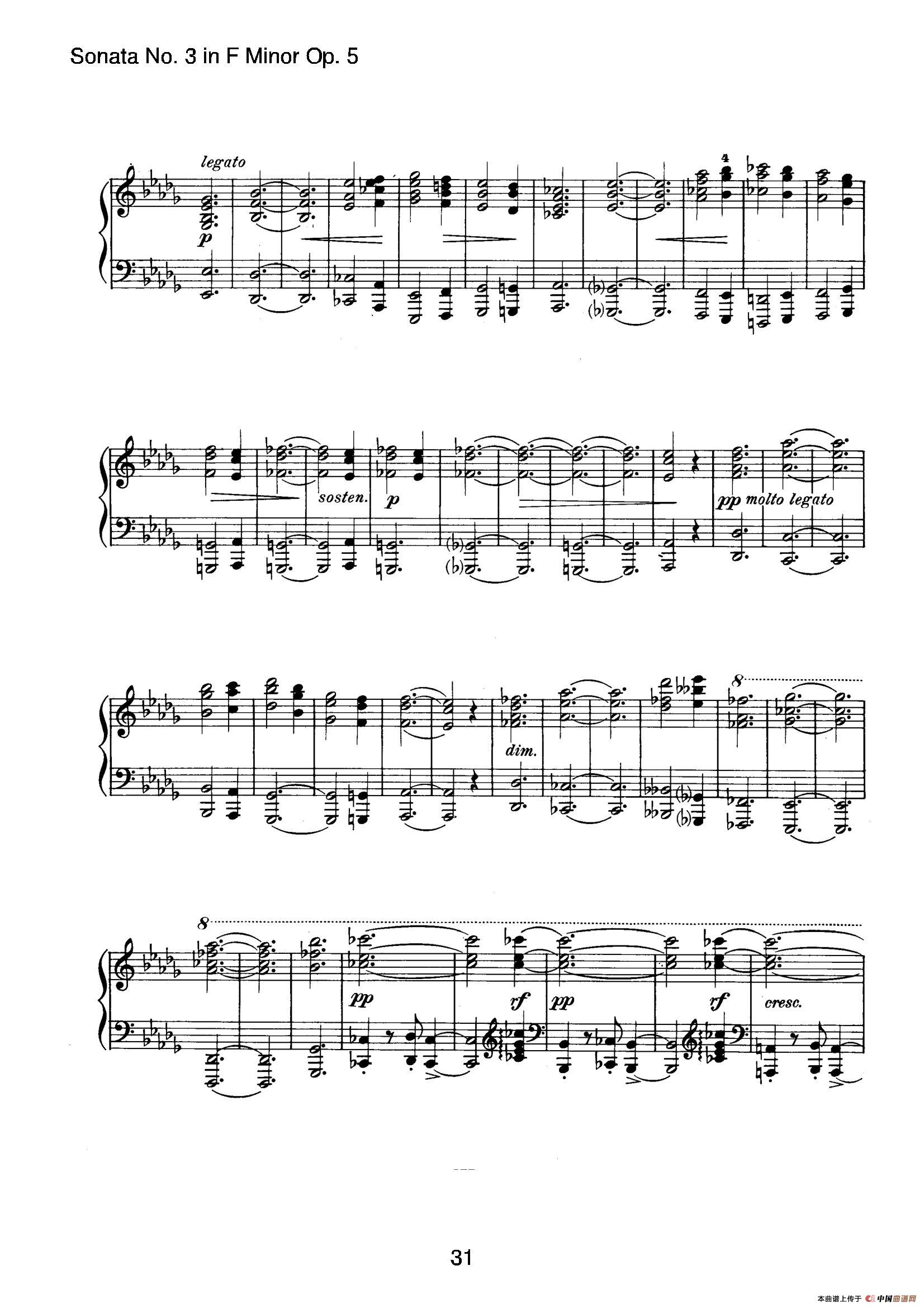 Piano Sonata No.3 in f Minor Op.5（f小调第三钢琴奏鸣曲）(1)_原文件名：031.jpg