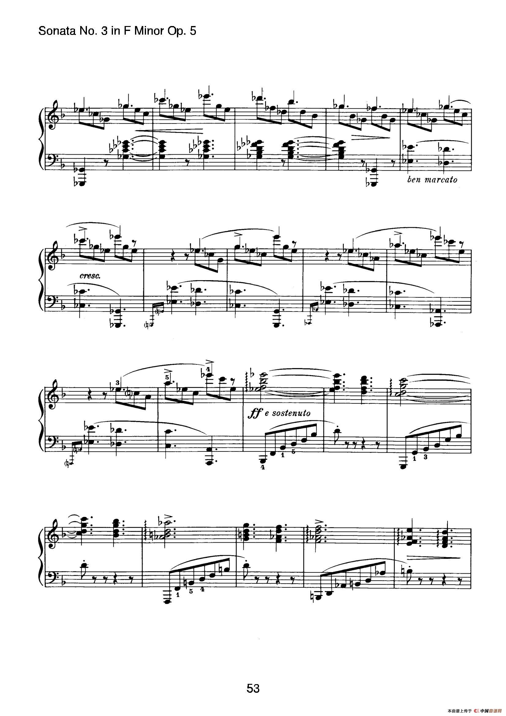 Piano Sonata No.3 in f Minor Op.5（f小调第三钢琴奏鸣曲）(1)_原文件名：053.jpg