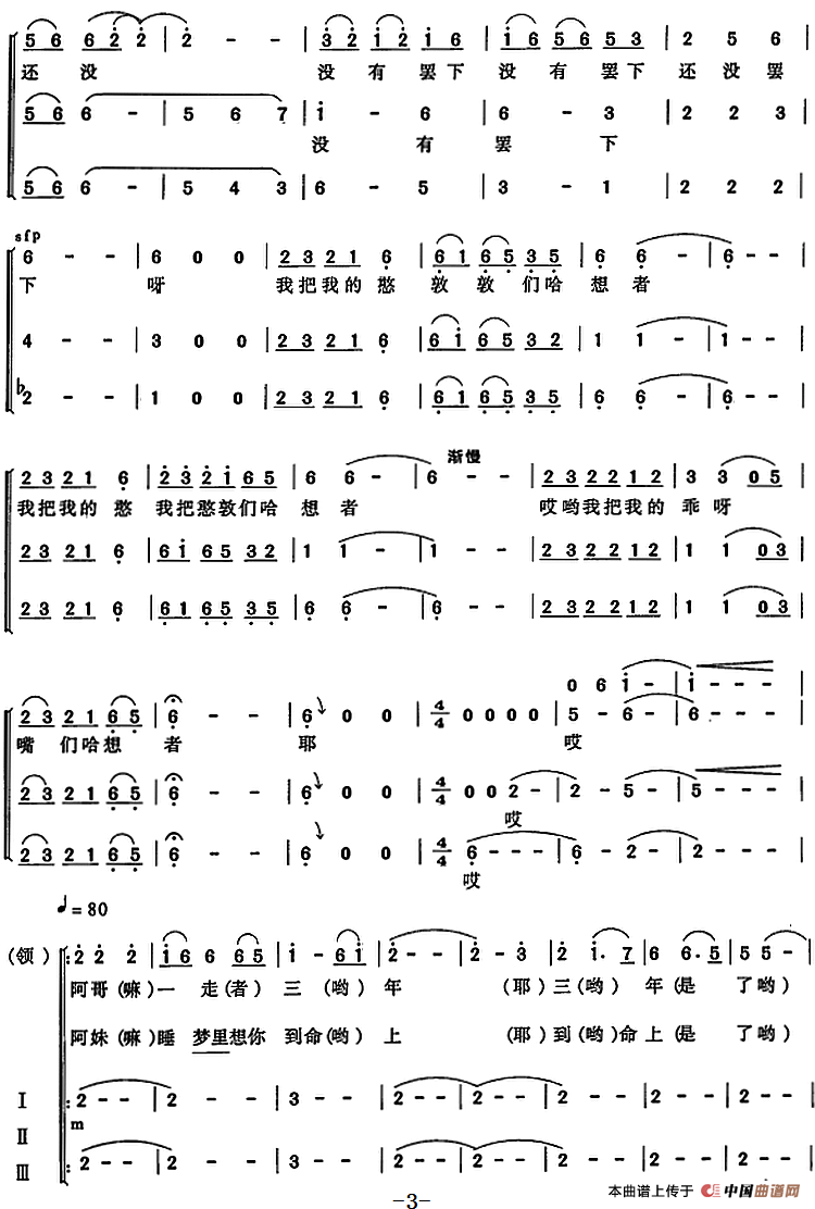 我的憨敦敦（简谱）