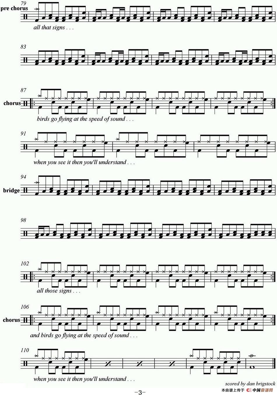 爵士鼓谱:Coldplay - Speed of sound(1)_原文件名:爵士鼓谱:Coldplay - Speed of sound-3-.jpg