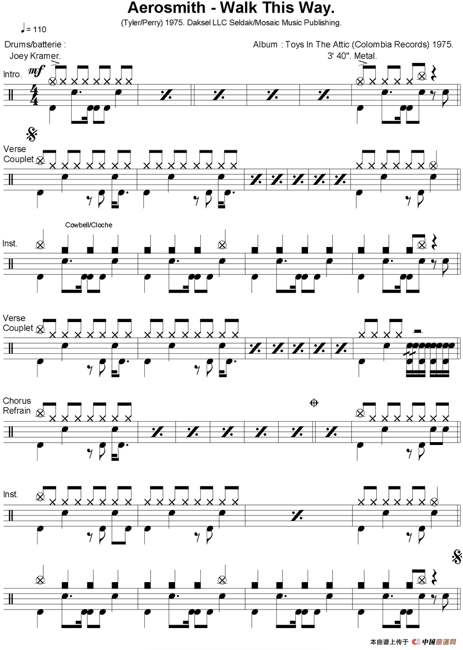 爵士鼓谱:Aerosmith - Walk this way(1)_原文件名:爵士鼓谱:Aerosmith - Walk this way.png