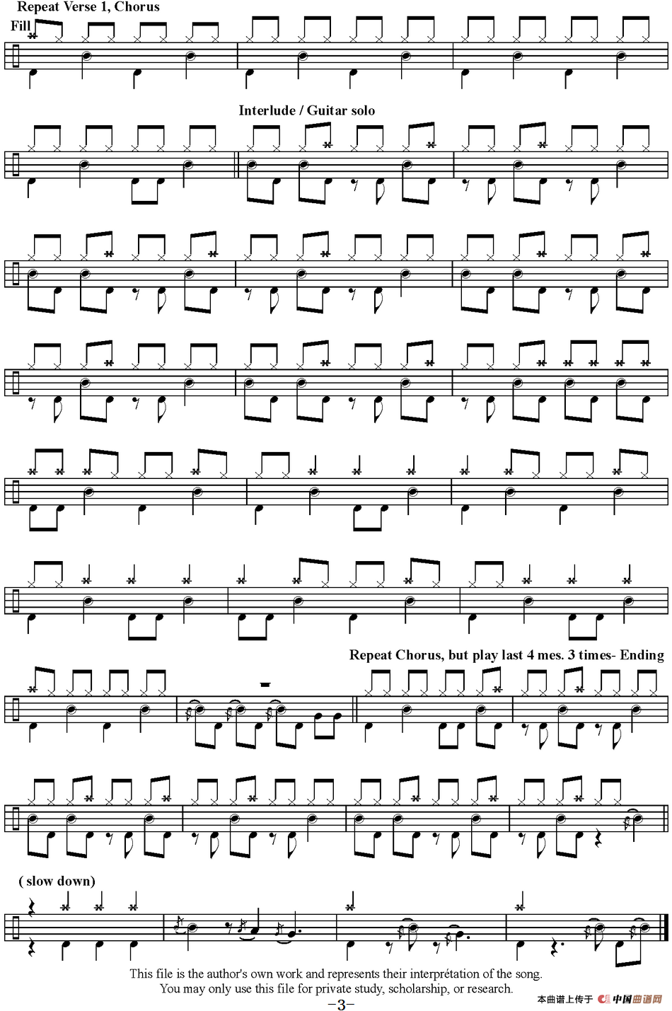 爵士鼓谱:AcDc - Hells bells(1)_原文件名:爵士鼓谱:AcDc - Hells bells-3.png