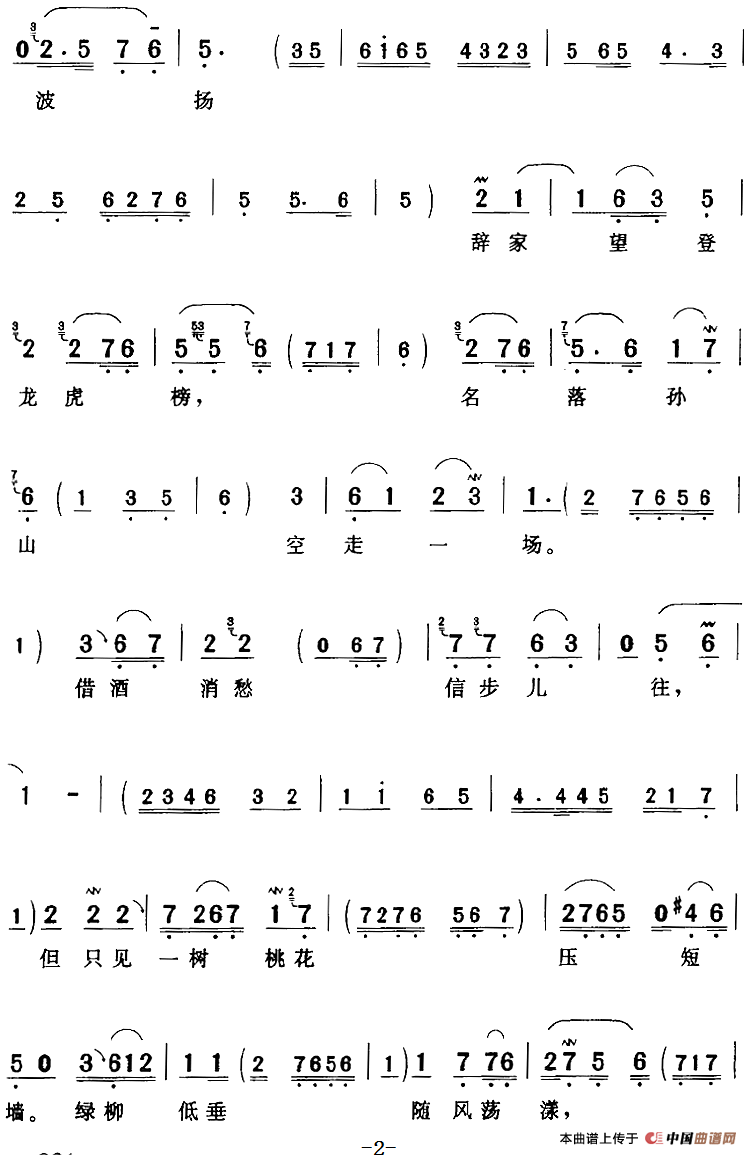 三春杨柳黄莺唱评剧唱谱(《人面桃花》崔护[生]唱段)_戏曲曲谱_中国