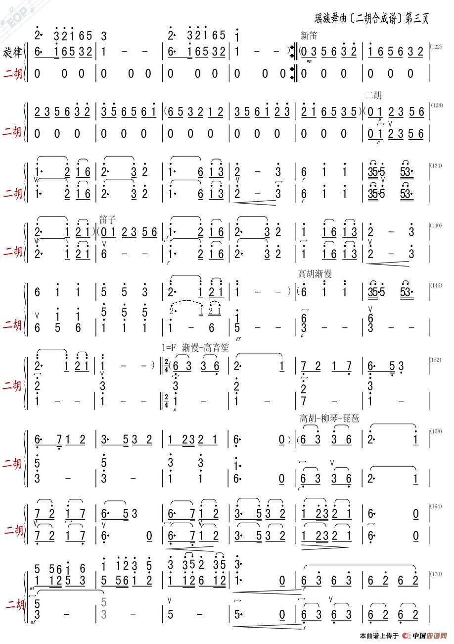 瑶族舞曲（二胡合成谱）