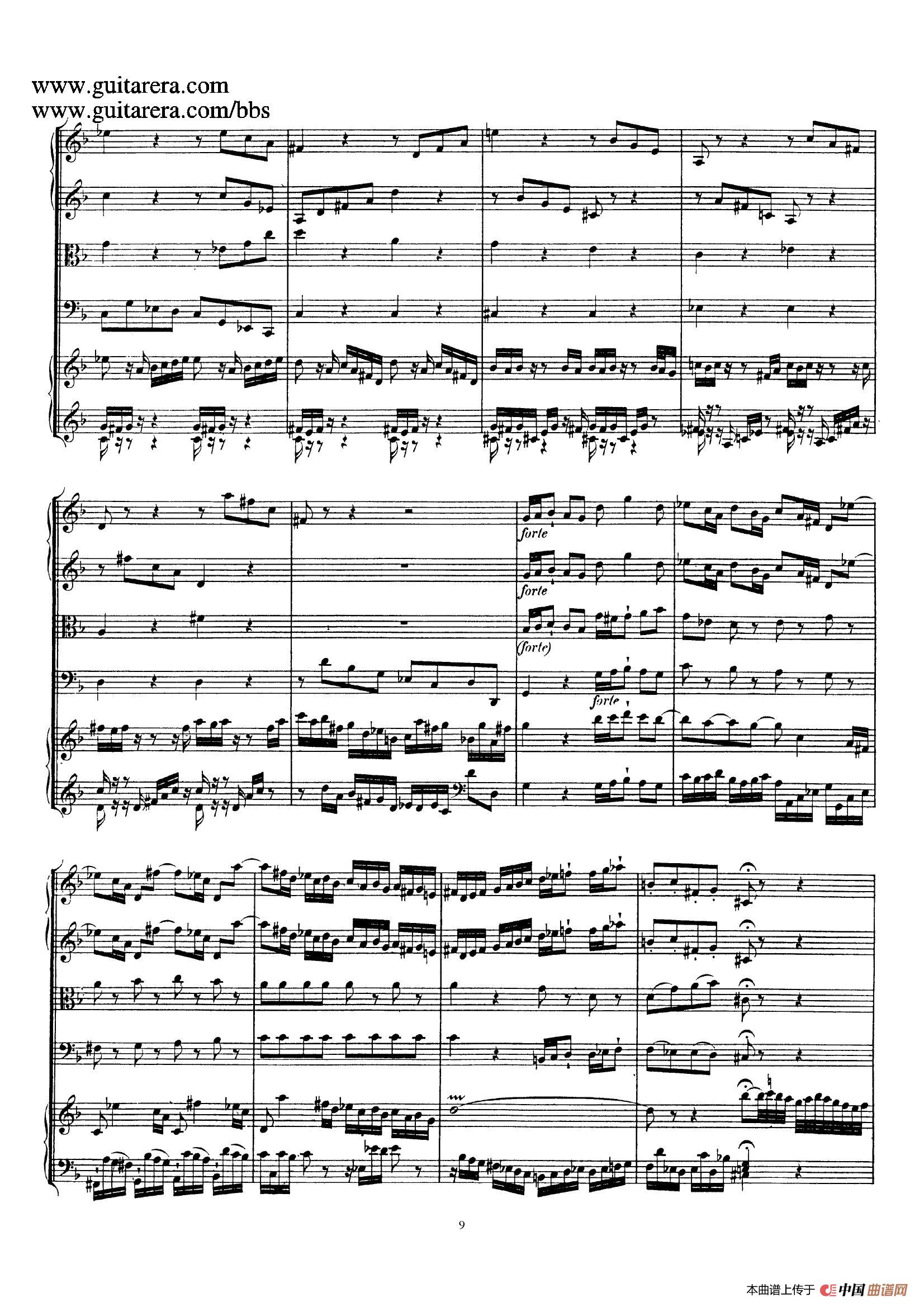 d小调第一号古钢琴协奏曲 BWV 1052(总谱)(1)_原文件名:009.jpg