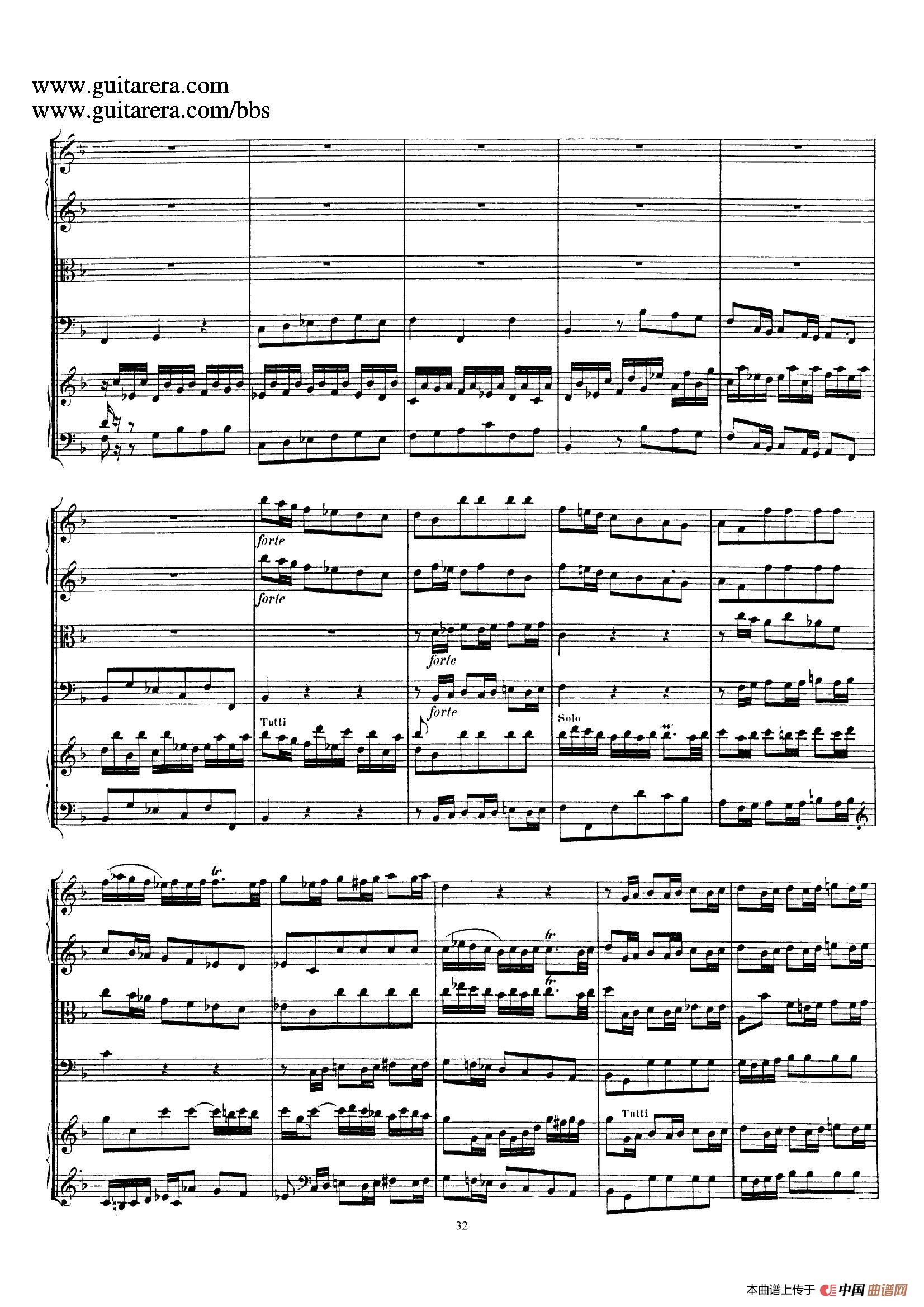 d小调第一号古钢琴协奏曲 BWV 1052(总谱)(1)_原文件名:032.jpg