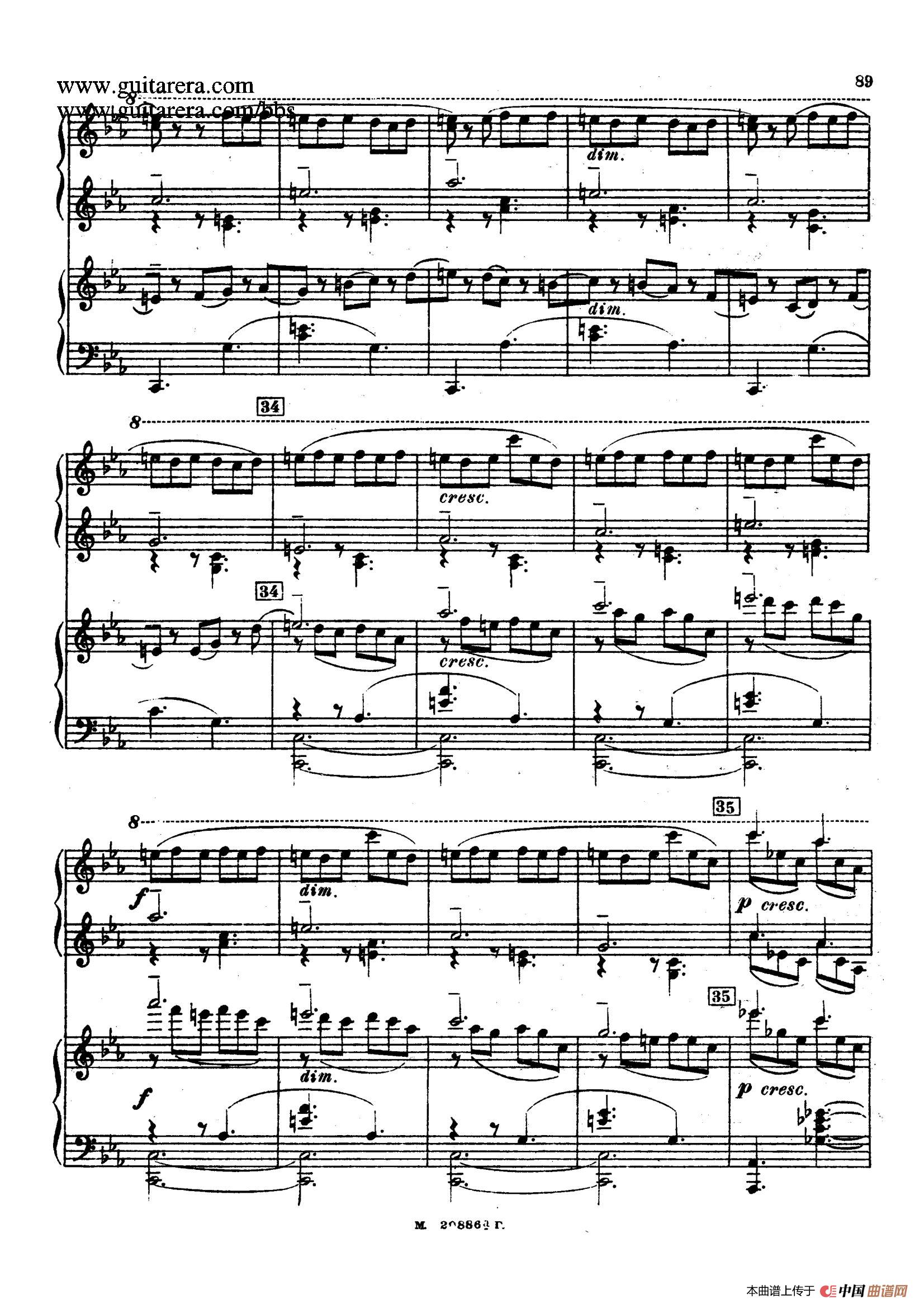 第二双钢琴组曲 Suite for Two Pianos No.2 Op.17(4. 塔兰泰拉舞曲 Tarantella)(1)_原文件名:019.jpg