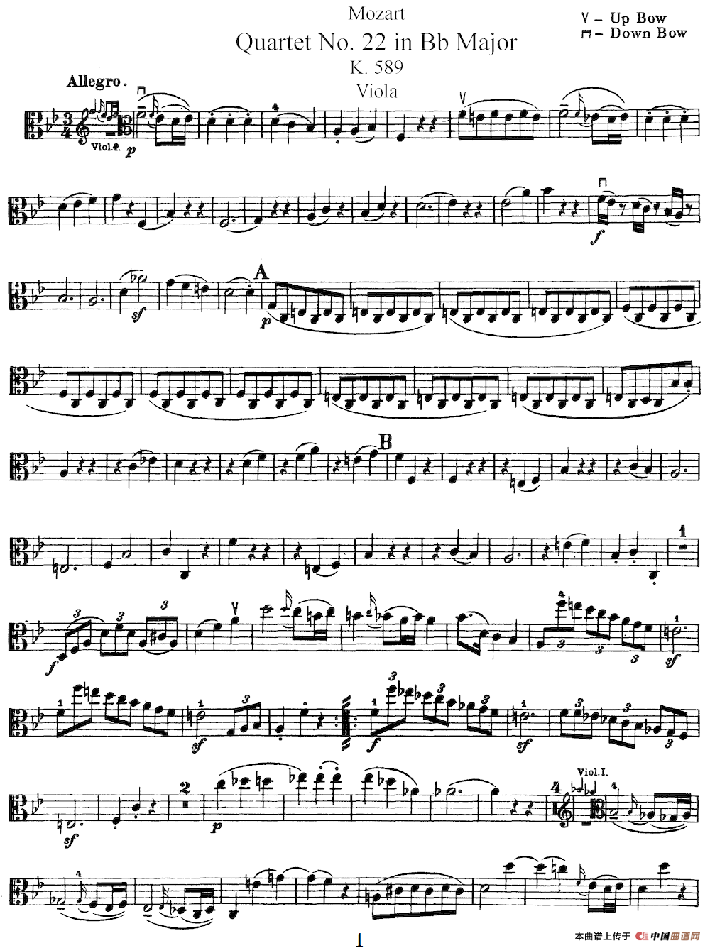 Mozart《Quartet No.22 in Bb Major,K.589》(Viola分谱)(1)_原文件名:Mozart《Quartet No.22 in Bb Major,K.589》(Viola分谱)_00.png