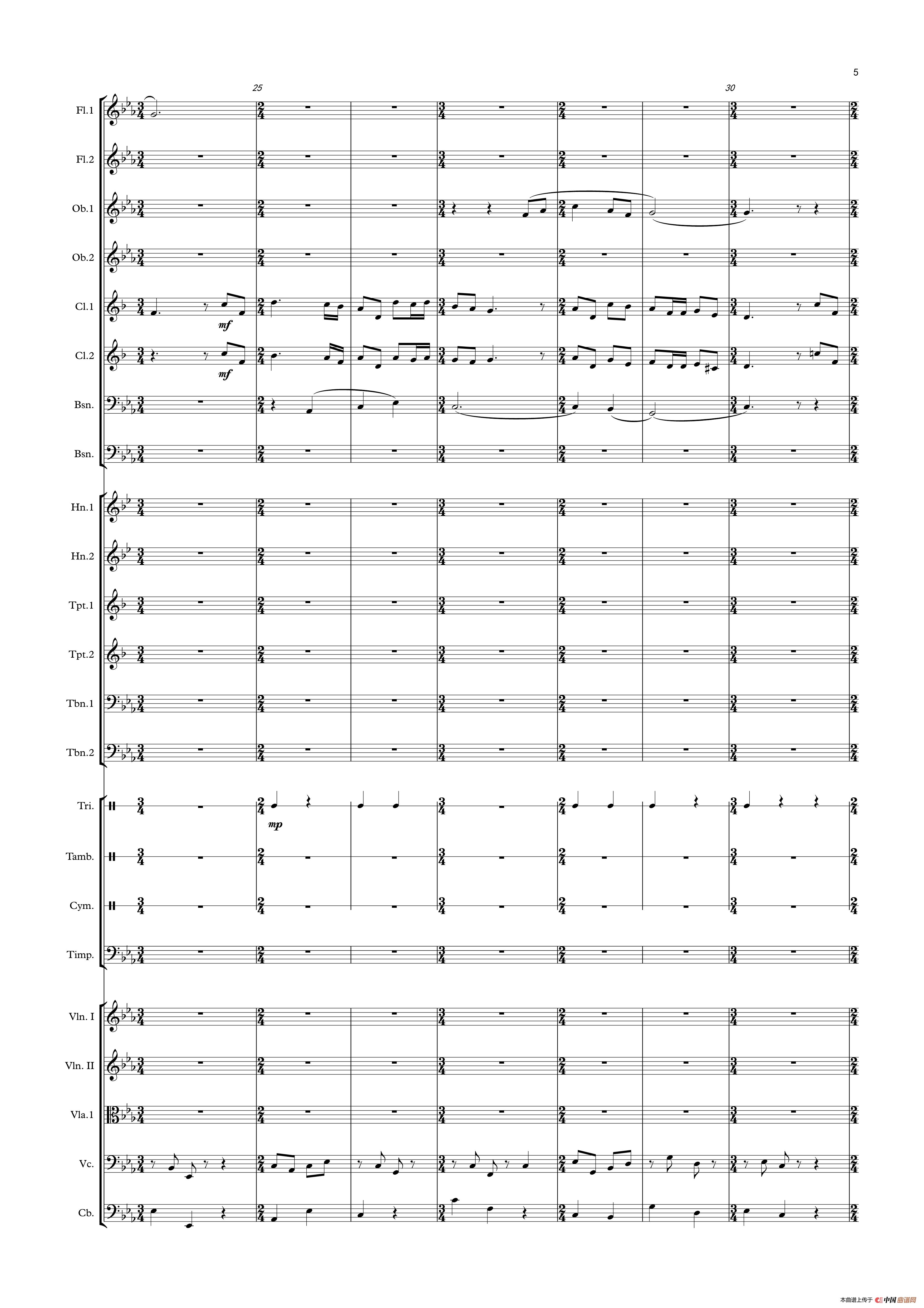 小路 修订版(管弦乐)(1)_原文件名:小路(修订版) - 小路总谱_5.jpg