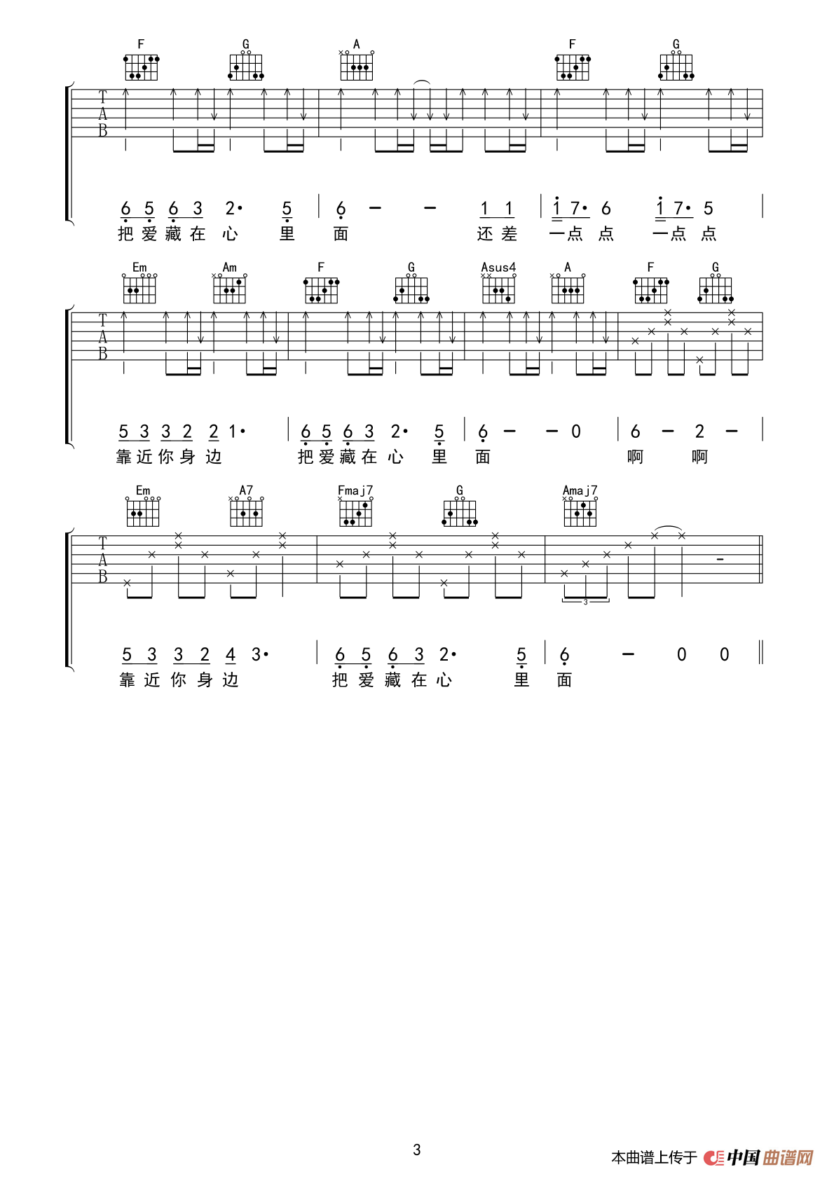 蝴蝶之夏 - 房东的猫(吉他谱)(1)_原文件名:蝴蝶之夏03.gif