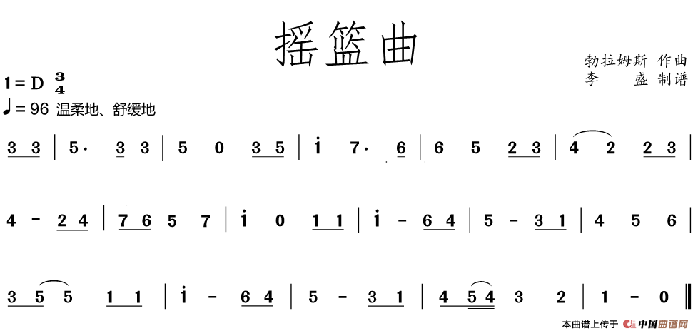摇篮曲勃拉姆斯(1)_原文件名:摇篮曲勃拉姆斯-简谱.png