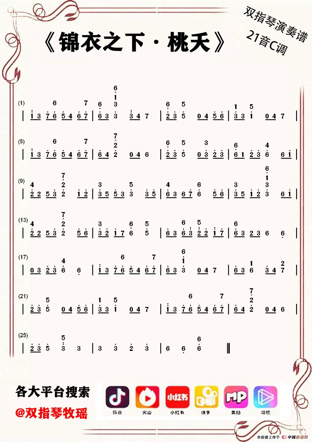 锦衣之下·桃夭(双指琴拇指琴卡林巴琴和弦简谱20音)(1)_原文件名:20音、21音《锦衣之下·桃夭》公众号,无水印.jpg