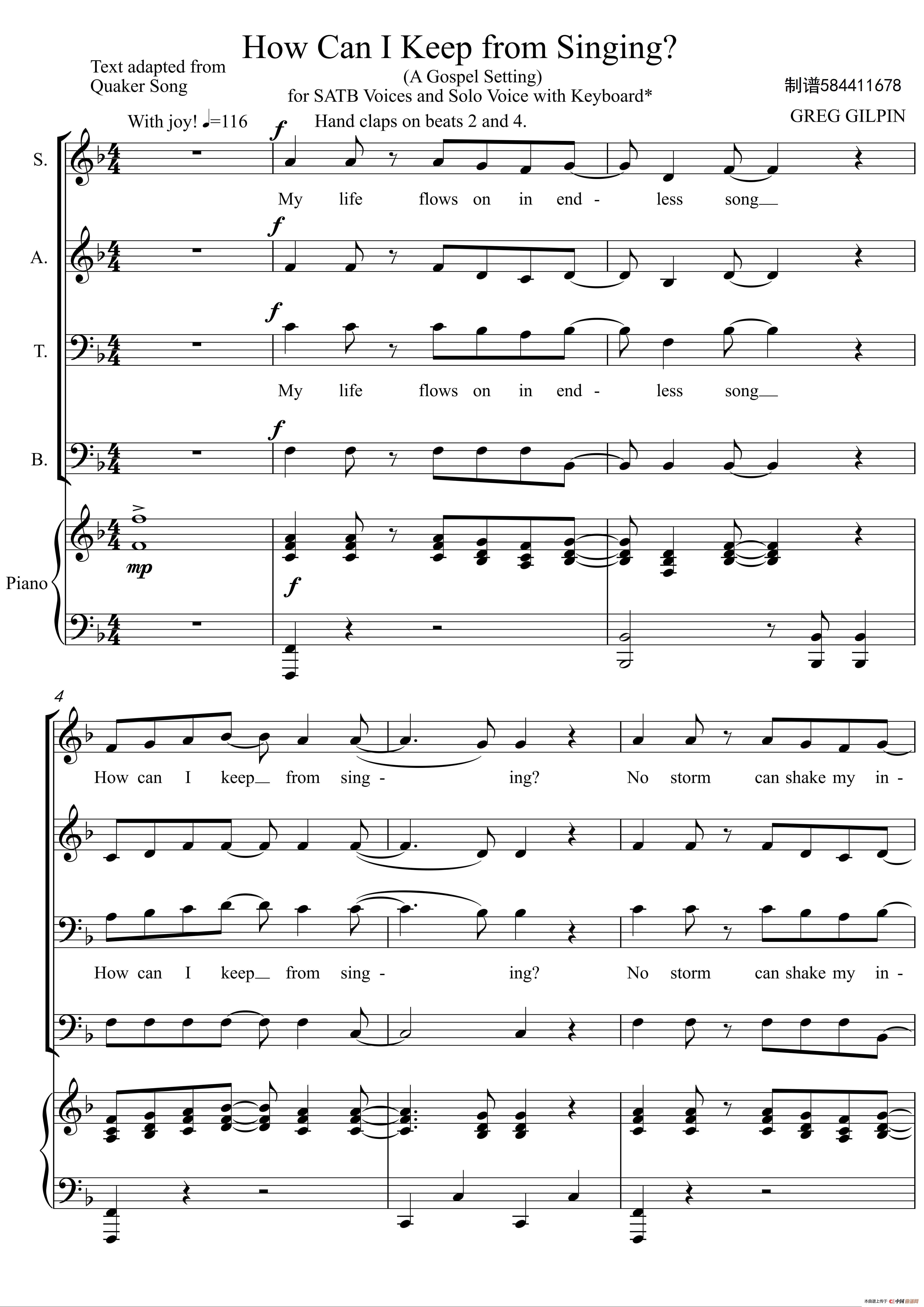 How Can I Keep from Singing合唱谱(我怎能不歌唱)(1)_原文件名:How Can I Keep from Singing我怎能不歌唱【领唱+混声合唱【原调-F转-G】11页_0001.jpg