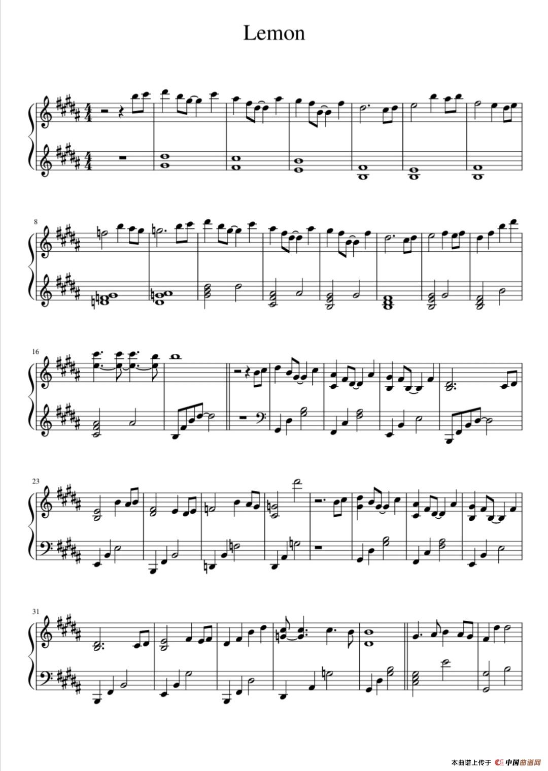Lemon(非自然死亡主题曲)(BiBiPiano钢琴版)(1)_原文件名:Lemon001.jpg
