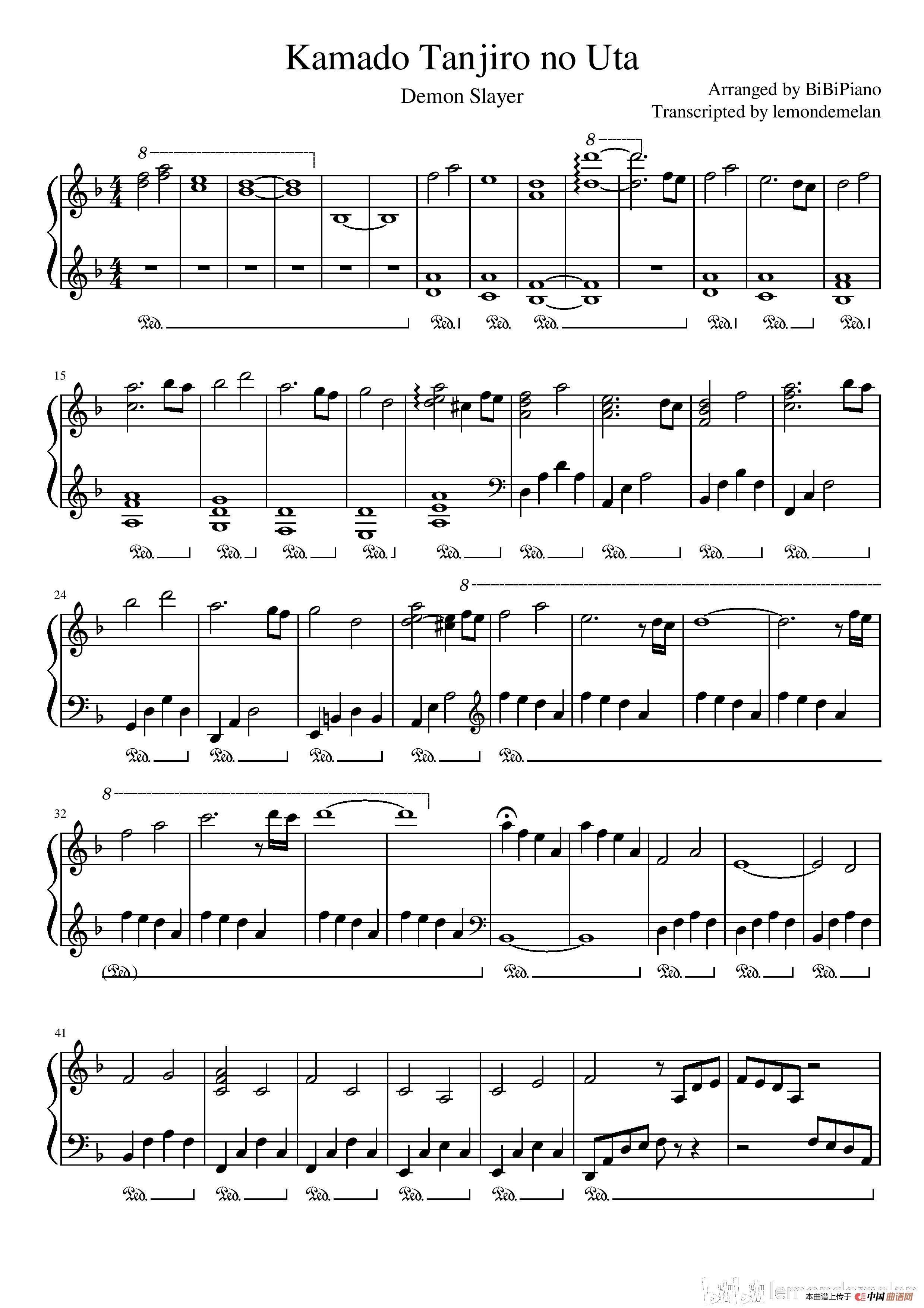 Demon Sla<x>yer: Kamado Tanjiro no Uta【鬼灭之刃 EP19 炭治郎之歌 椎名豪】(BiBiPiano钢琴版)(1)_原文件名:Demon Slayer:Kamado Tanjiro no Uta001.jpg