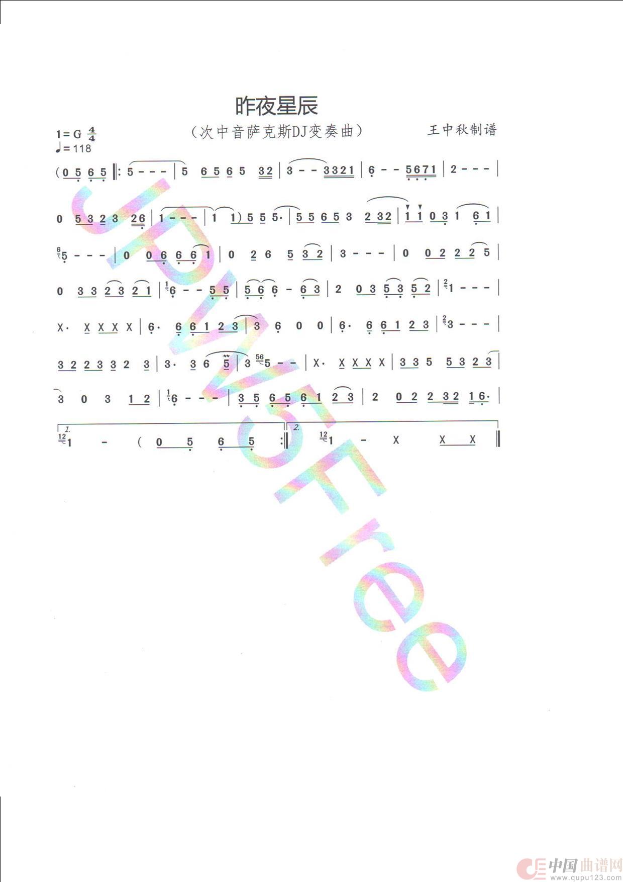 昨夜星辰(DJ版)(萨克斯变奏曲)(1)_原文件名:昨夜星辰.jpg