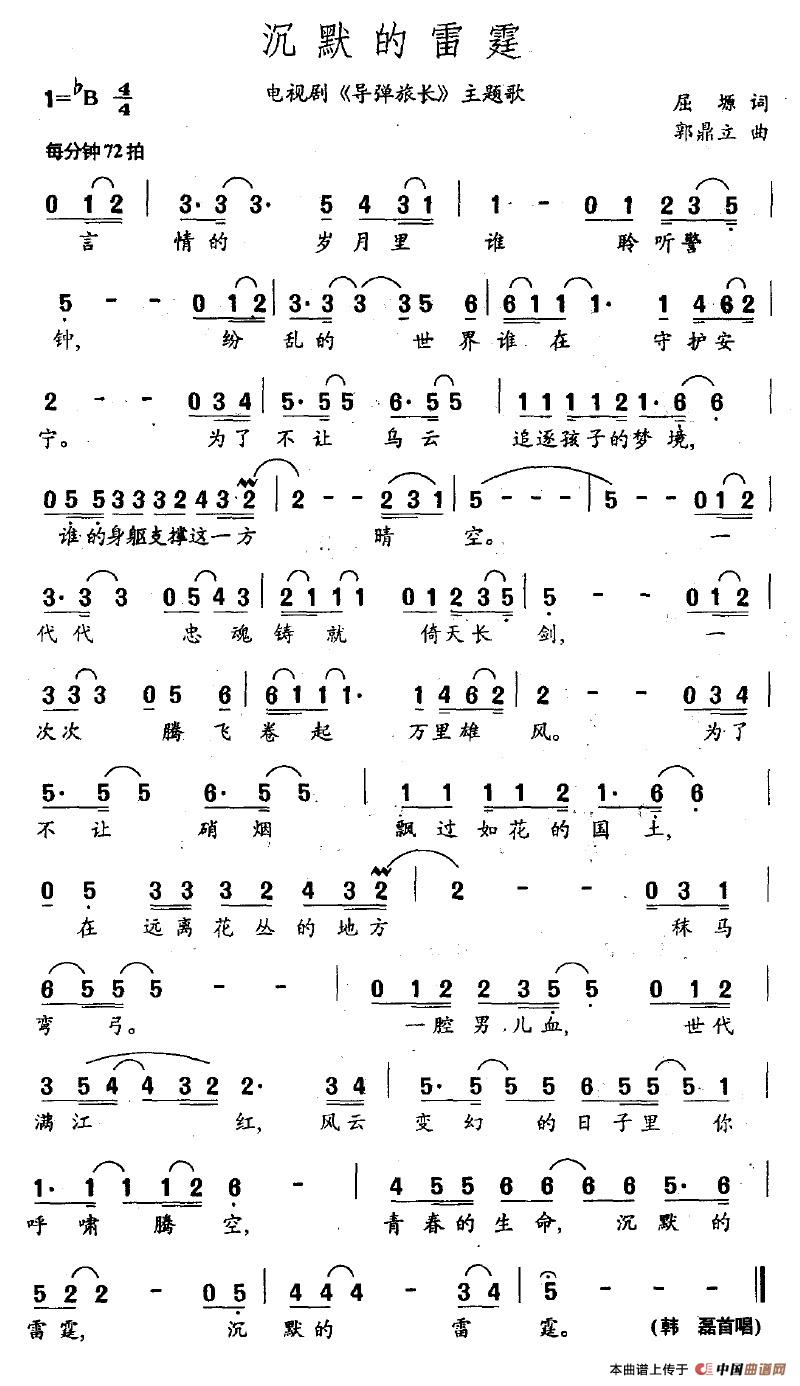 沉默的雷霆(电视剧《导弹旅长》主题歌)(1)_原文件名:沉默的雷霆.jpg