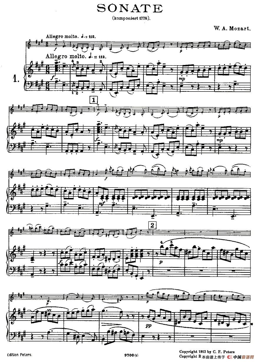 Mozart - Violin Sonata No.1, KV. 305(第一小提琴奏鸣曲)(1)_原文件名:KV. 305-003.jpg