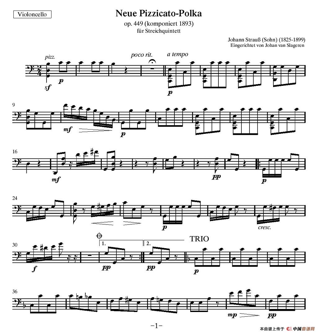 新拨弦波尔卡(弦乐四重奏分谱)(1)_原文件名:Strauss J. - Pizzicato PolkaSTRINGS(QUINTET) (parts)-007.jpg