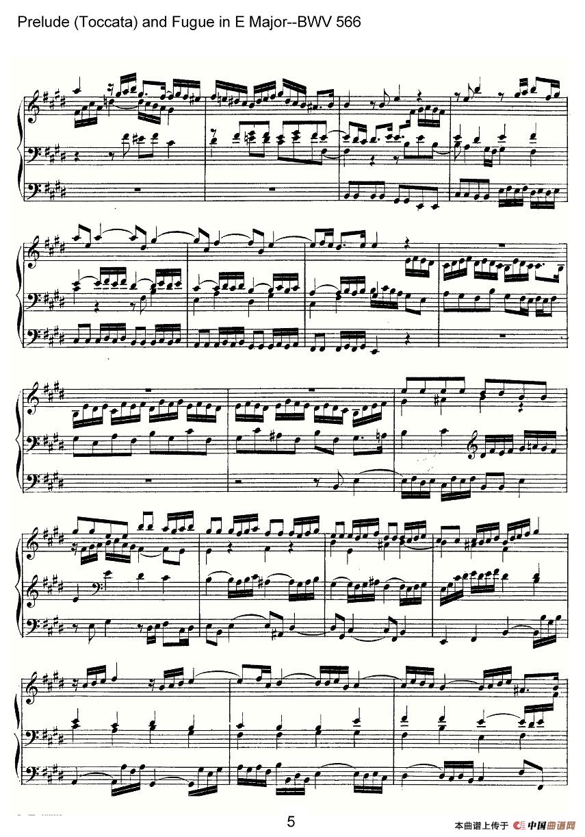 Prelude (Toccata) and Fugue in E Major--BWV 566(管风琴谱)(1)_原文件名:566-005.jpg