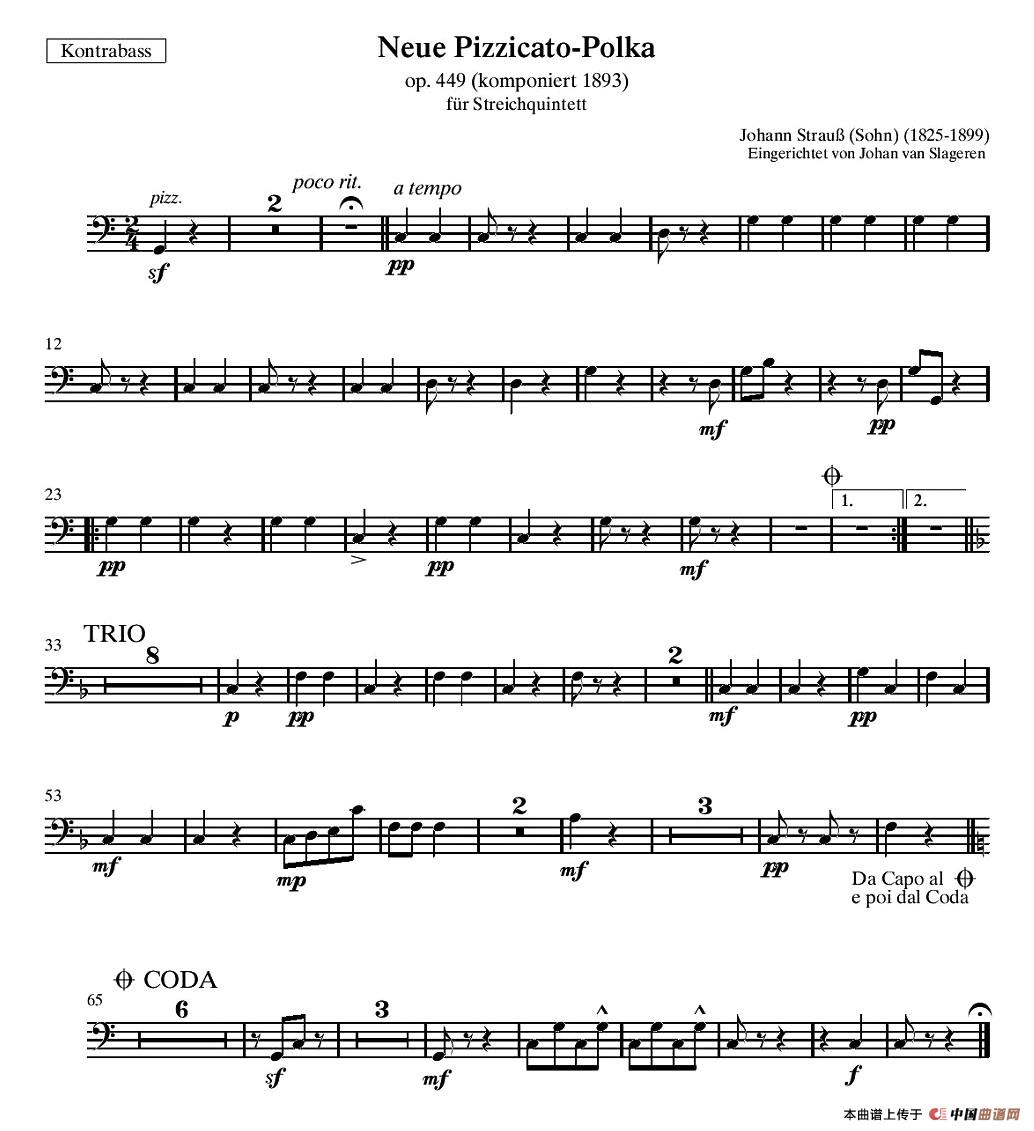 新拨弦波尔卡(弦乐四重奏分谱)(1)_原文件名:Strauss J. - Pizzicato PolkaSTRINGS(QUINTET) (parts)-009.jpg