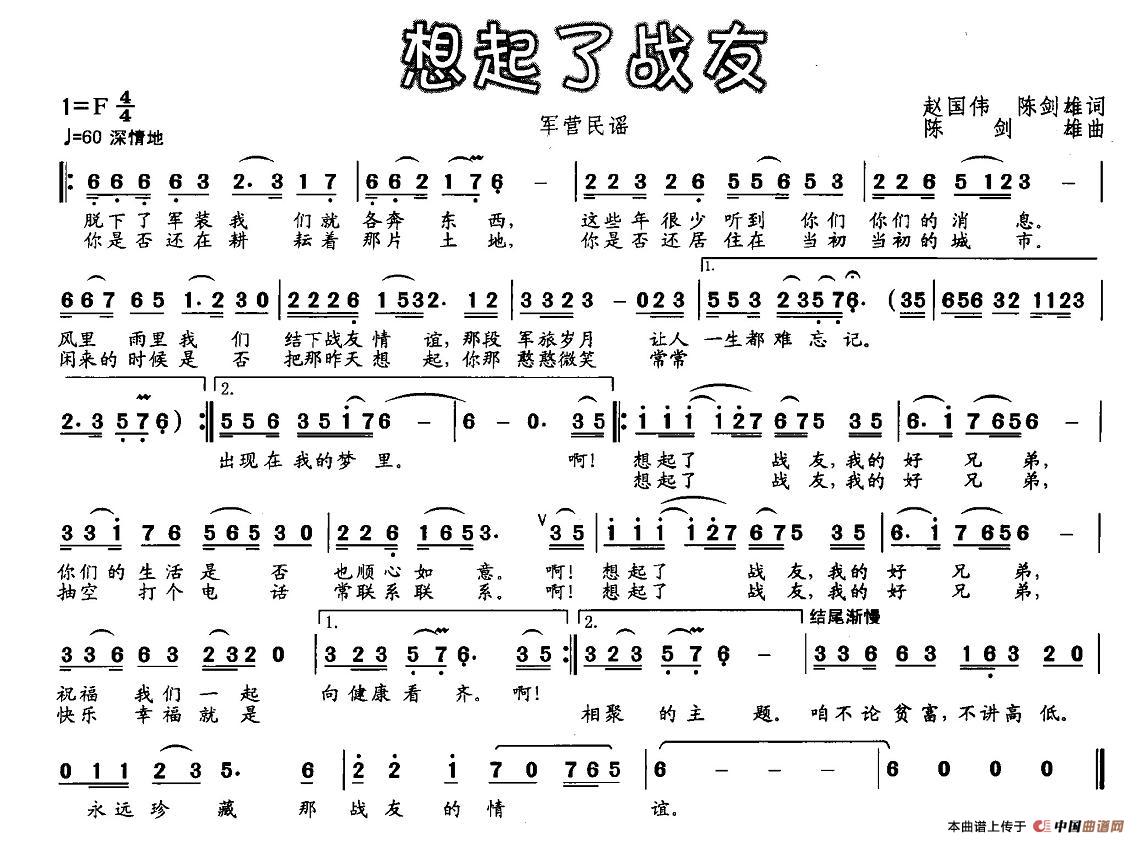 想起了战友(赵国伟 陈建雄词 陈建雄曲)(1)_原文件名:1.jpg