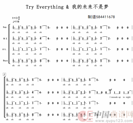Try Everything 我的未来不是梦合唱简谱(1)_原文件名:1731813294035(1).jpg