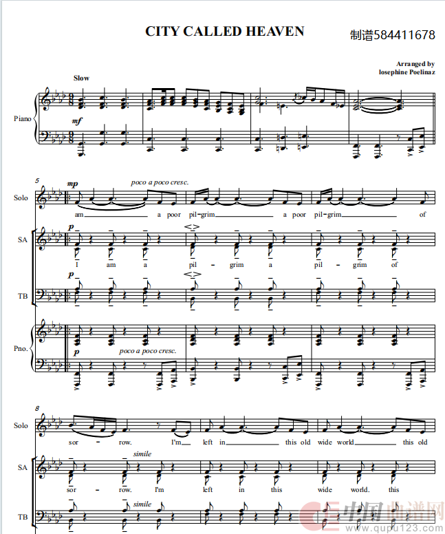 CITY CALLED HEAVEN合唱谱(1)_原文件名:1753060925542.jpg