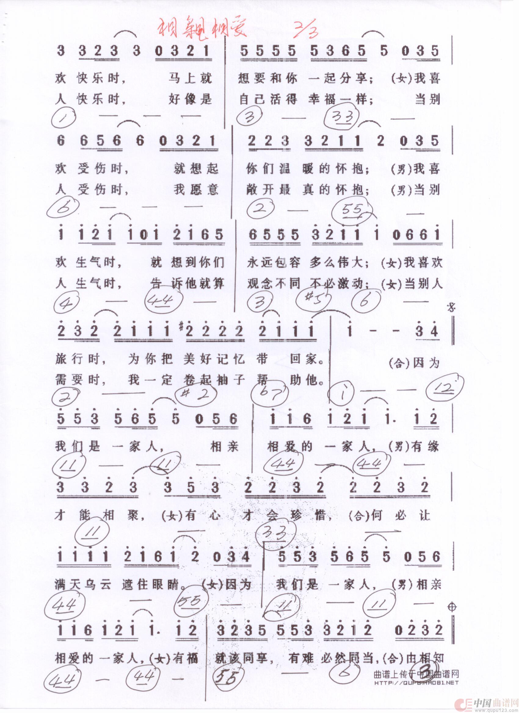 贝斯谱X(1)_原文件名:相亲相爱一家人2 001.jpg